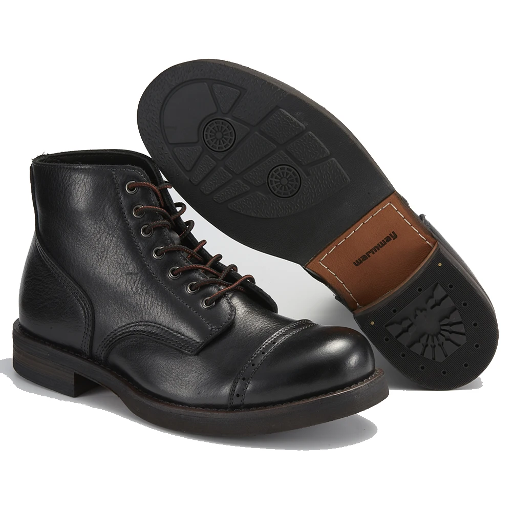 Precision Stitch Boots Men Vegetable Tanned Leather Horseriding Shoes Combat Ourdoor Driving Boots