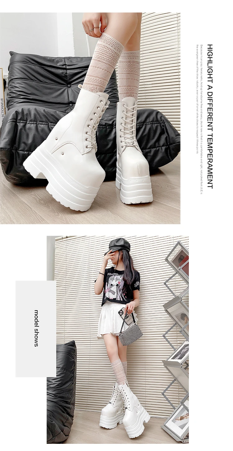Ultra high heels ~ 24cm height-increasing boots for women,new large-size short boots,thick-soled cosplay height-increasing shoes