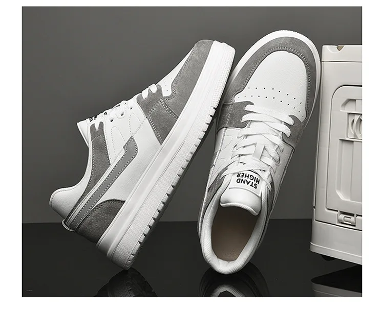Men Invisible Heightening Shoes 10cm Height Increase 8mm Thick Sole Casual Sports Leisure Style Platform 6cm Height White Shoes