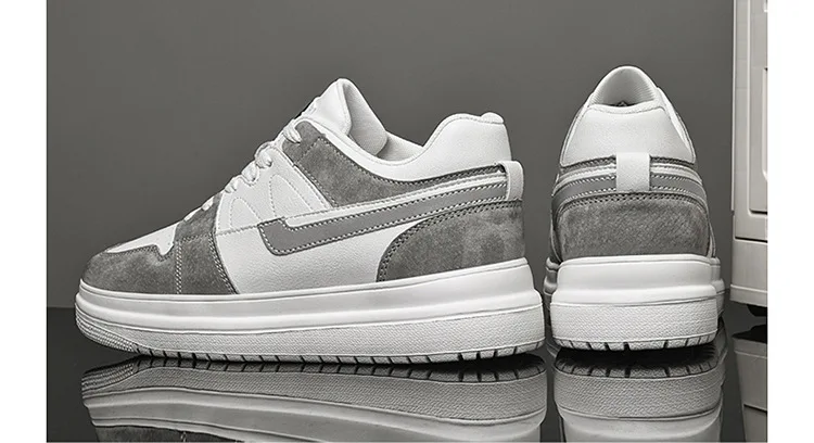 Men Invisible Heightening Shoes 10cm Height Increase 8mm Thick Sole Casual Sports Leisure Style Platform 6cm Height White Shoes