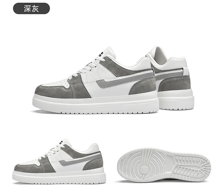 Men Invisible Heightening Shoes 10cm Height Increase 8mm Thick Sole Casual Sports Leisure Style Platform 6cm Height White Shoes
