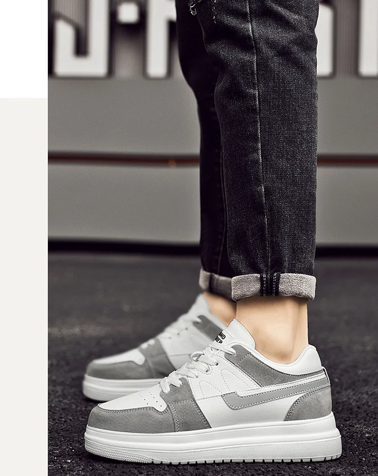 Men Invisible Heightening Shoes 10cm Height Increase 8mm Thick Sole Casual Sports Leisure Style Platform 6cm Height White Shoes