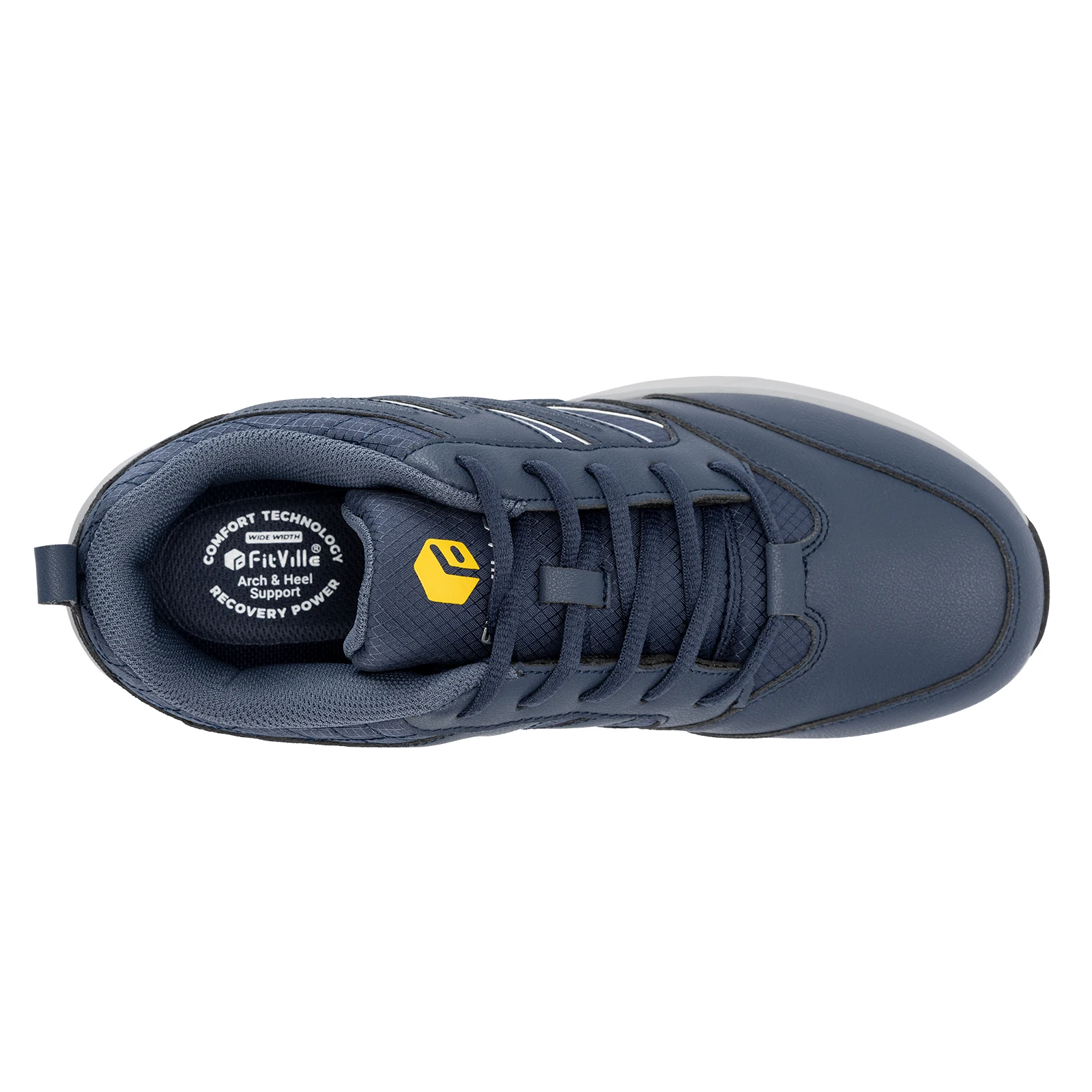 FitVille Wide Men's Shoes Hiking Waterproof Outdoor Work Trekking Trails Sneakers with Arch Support for Heel Pain Relief