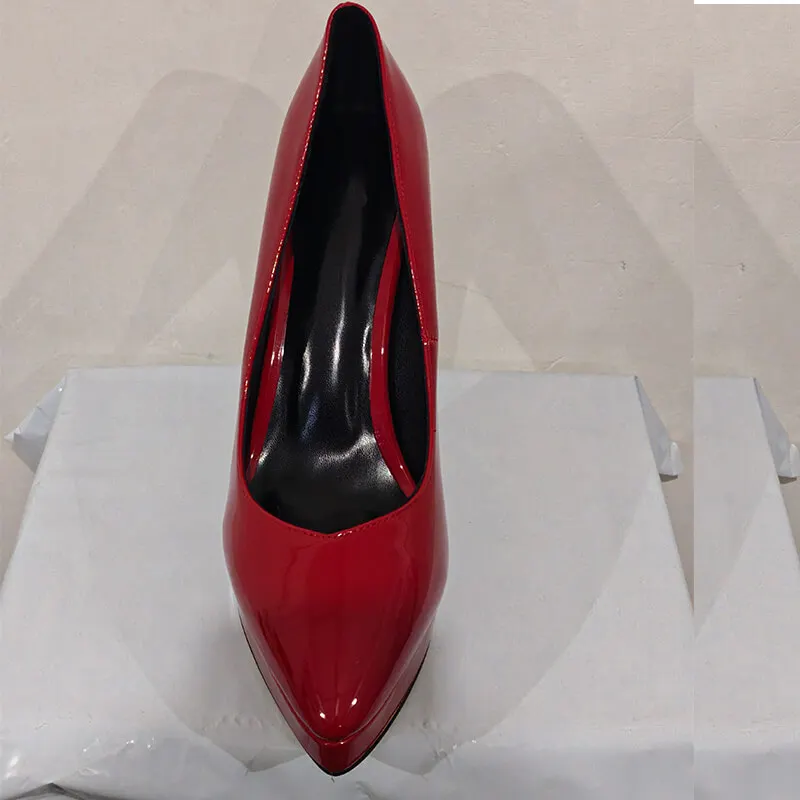 Onlymaker Women Platform Stiletto High Heels Pumps Pointed Toe Slip On Work Party Dress Plus Size Shoes