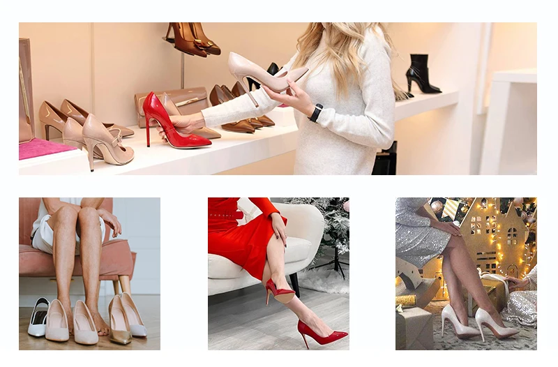 Onlymaker Women Platform Stiletto High Heels Pumps Pointed Toe Slip On Work Party Dress Plus Size Shoes