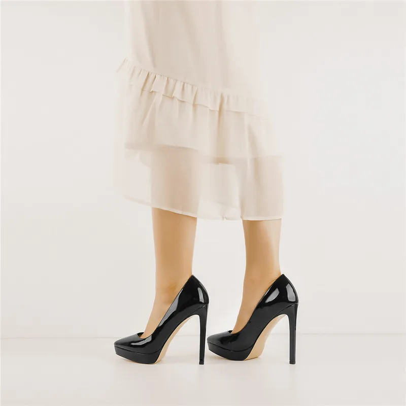 Onlymaker Women Platform Stiletto High Heels Pumps Pointed Toe Slip On Work Party Dress Plus Size Shoes
