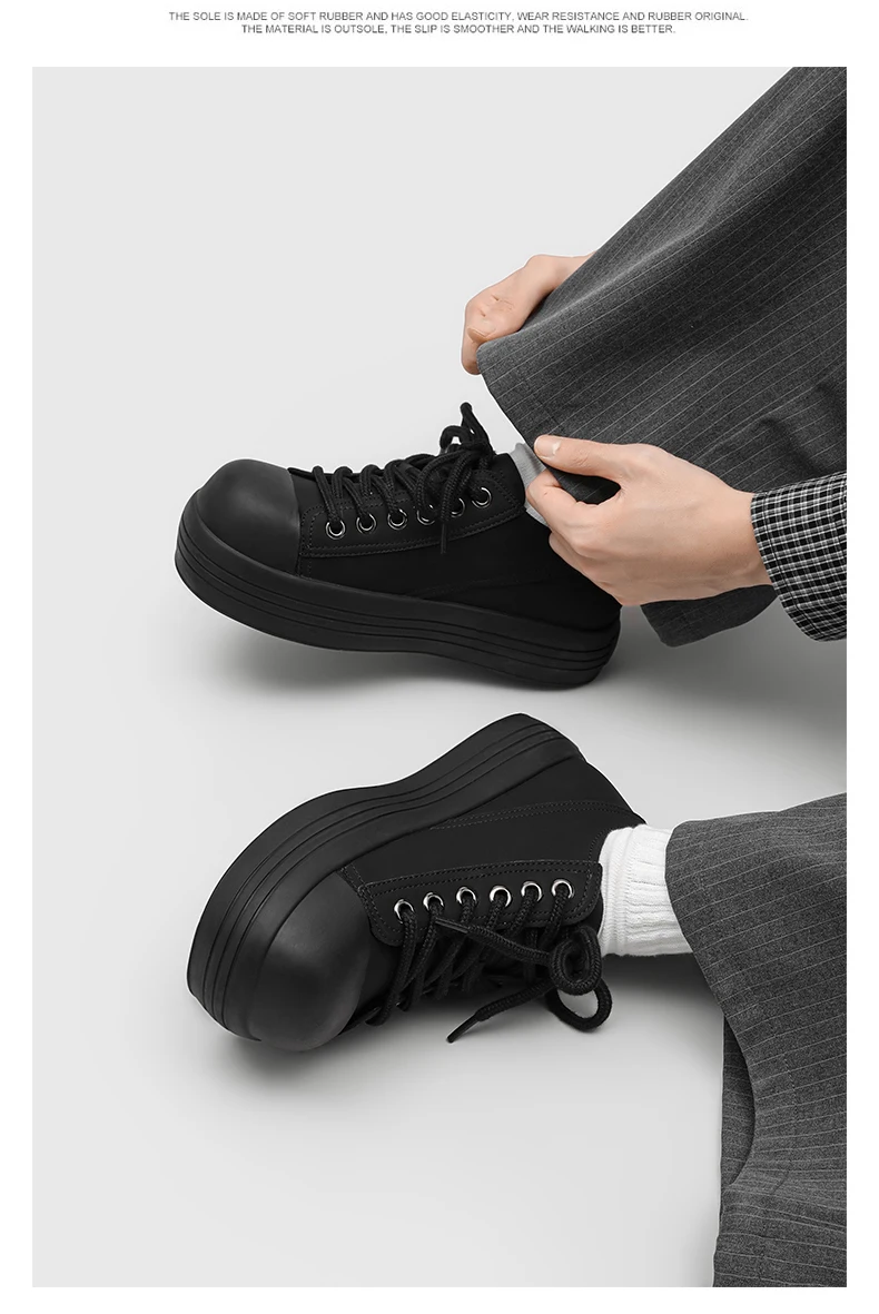 New Men Oversized Casual Shoes Fashionable Thick-soled Retro Men Shoes American Casual Lace-up Sneakers Sizes 38-44 Men Shoes