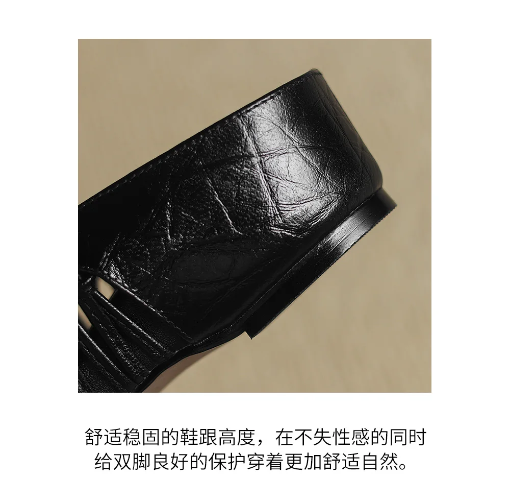 2026 new summer women sandals natural leather 22-25cm sheepskin+weave fabric hollow-out mules high heel women slippers fashion