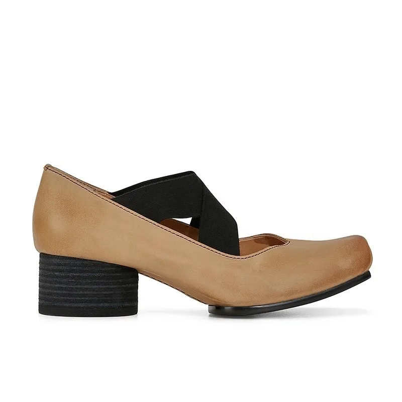 Spring/Summer Mary Jane Shoes Block Heel Pumps Cross Strap Chunky Mid Heel Vintage Elegant Dress Pumps Singel Shoes For Women