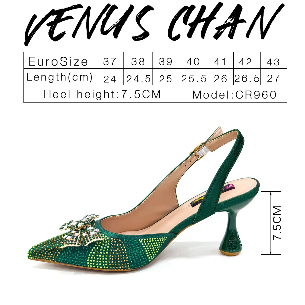 Venus Chan Italian Design Women's Shoes & Rhinestone Butterfly Bag – Perfect for Weddings & Bridal Accessories