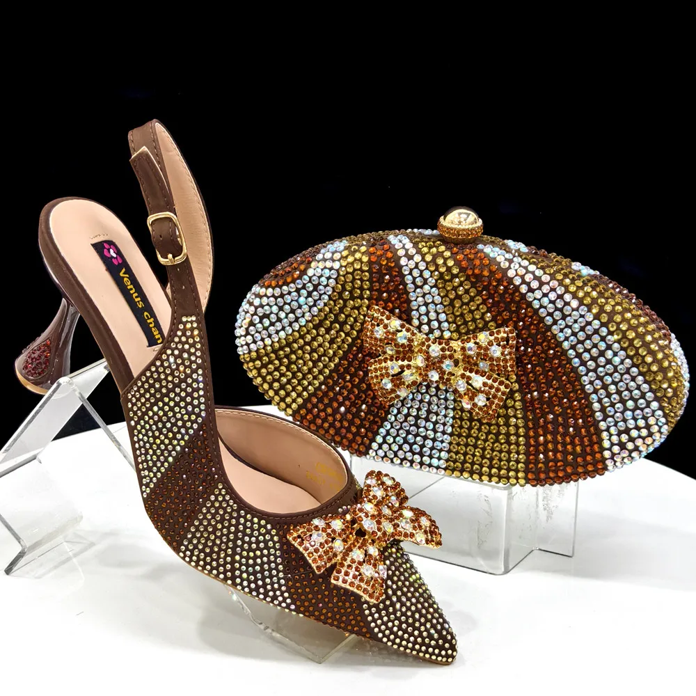 Venus Chan Italian Design Women's Shoes & Rhinestone Butterfly Bag – Perfect for Weddings & Bridal Accessories