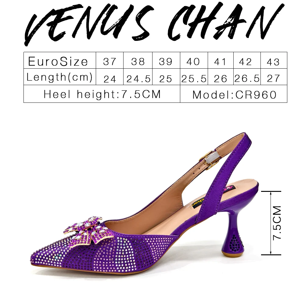 Venus Chan Italian Design Women's Shoes & Rhinestone Butterfly Bag – Perfect for Weddings & Bridal Accessories