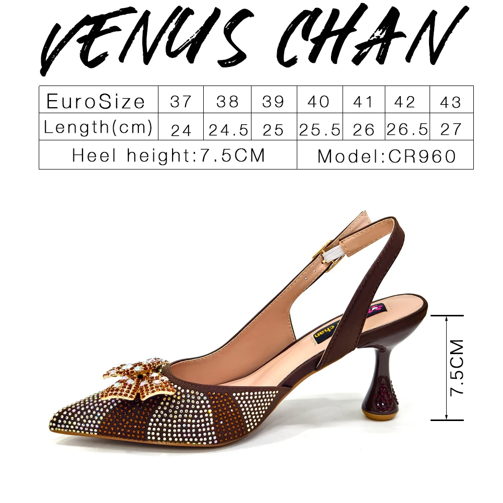 Venus Chan Italian Design Women's Shoes & Rhinestone Butterfly Bag – Perfect for Weddings & Bridal Accessories