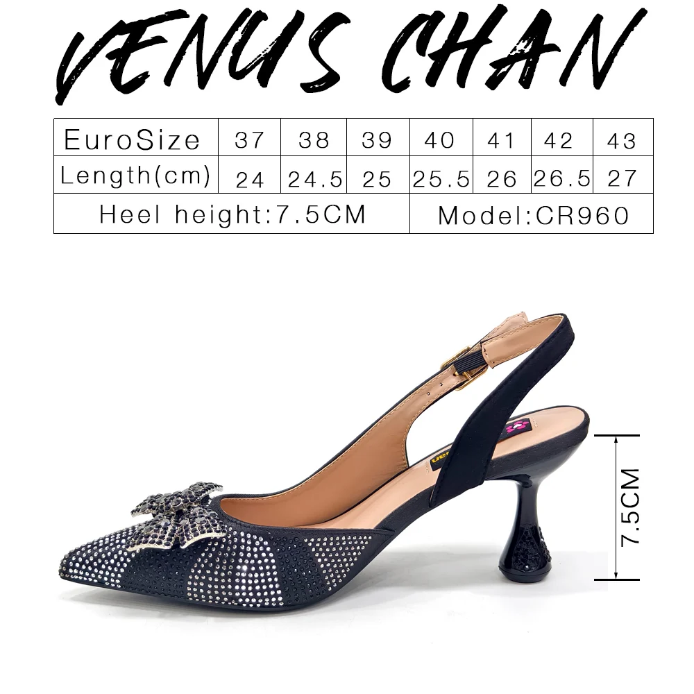 Venus Chan Italian Design Women's Shoes & Rhinestone Butterfly Bag – Perfect for Weddings & Bridal Accessories
