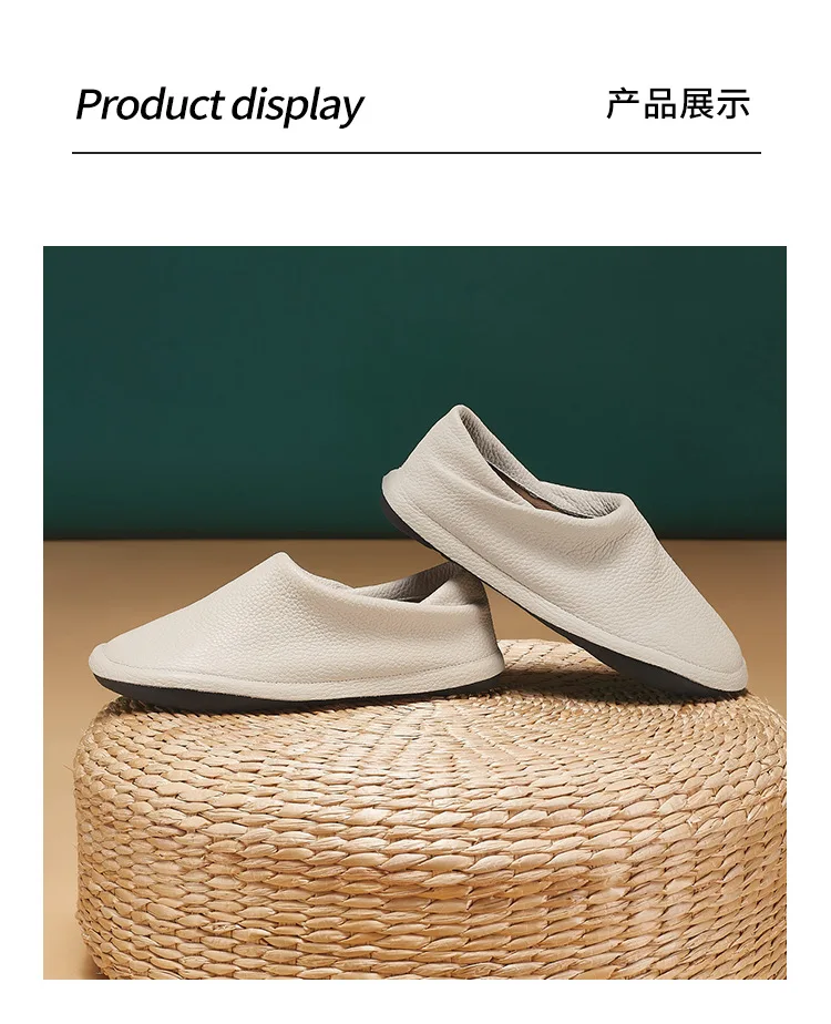 Careaymade-Simple Artistic Handmade Wider Toe Genuine Leather Women's Shoes,Cowhide Low Heel Round Toe Comfortable Single Shoes