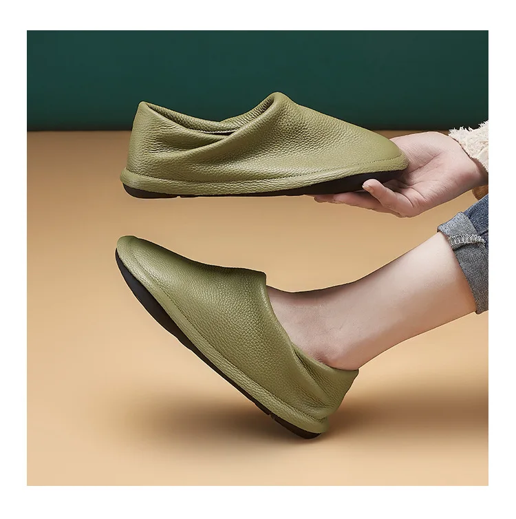 Careaymade-Simple Artistic Handmade Wider Toe Genuine Leather Women's Shoes,Cowhide Low Heel Round Toe Comfortable Single Shoes