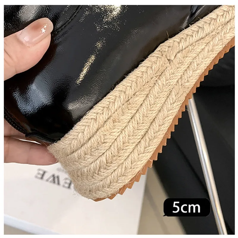 Eilyken New Fashion Sewing Round Toe Women Ankle Boots Designer Twine Weaving Thick Bottom Platform Zipper Shoes