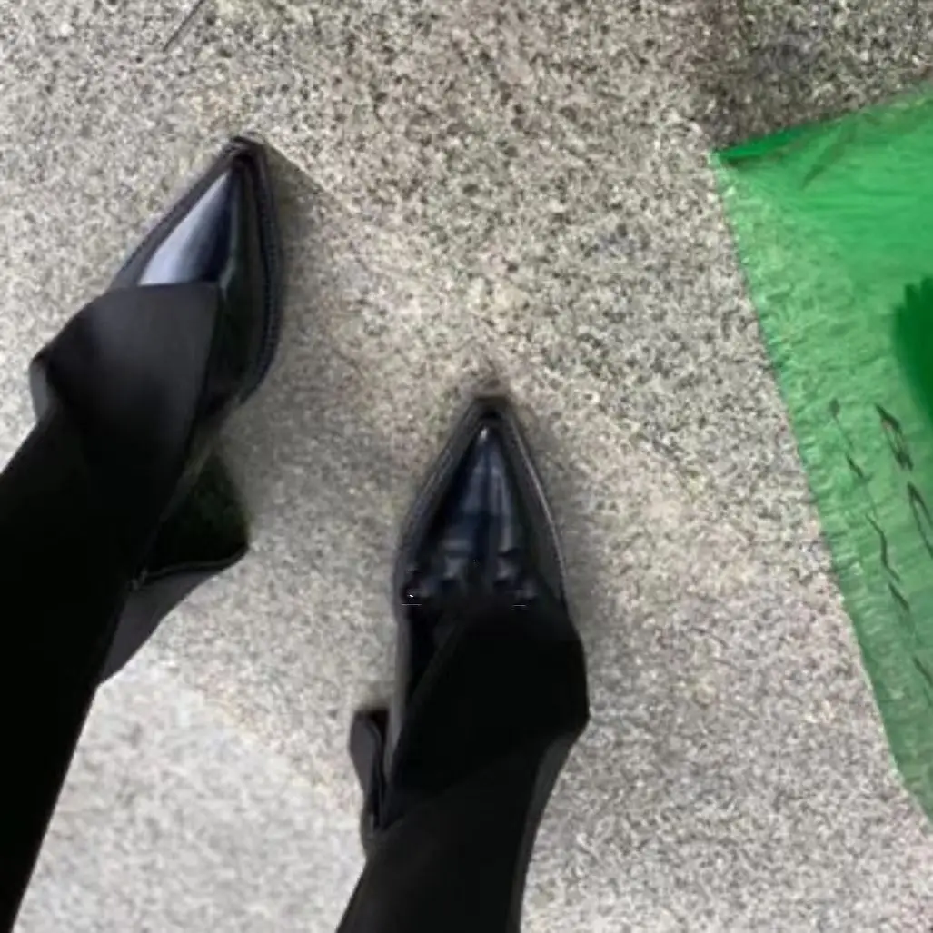 2026 Patent Leather Pointed High-heeled Women's Platform New Versatile Wedge Heel Handsome Fashion Bare Short Boots