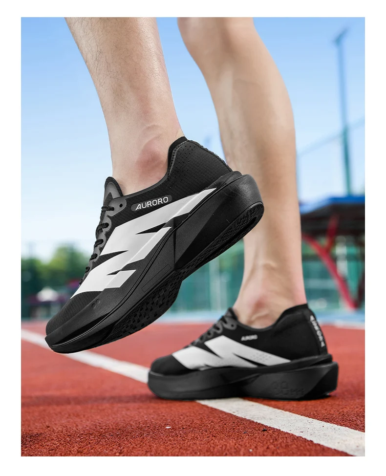 Men Carbon Plate Running Shoes Breathable Mesh Women Athletic Sneakers Cushion Sport Trainers Outdoor Marathon Jogging Footwear
