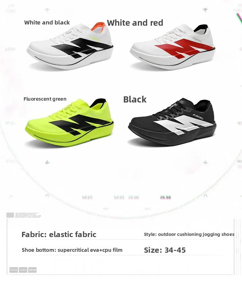 Men Carbon Plate Running Shoes Breathable Mesh Women Athletic Sneakers Cushion Sport Trainers Outdoor Marathon Jogging Footwear