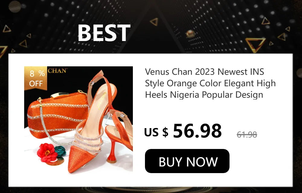 Venus Chan 2024 Italian Design Girly Style Golden Color Wedding Shoes And Bag Full Diamond Decoration Metal Closure Bags