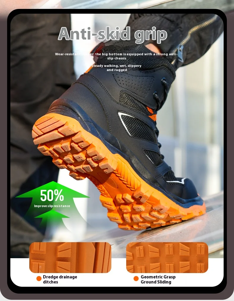 Waterproof Safety Boots For Men, Unbreakable Steel Toe Work Boots, Anti Smashing And Anti Stabbing, Comfortable Safety Shoes