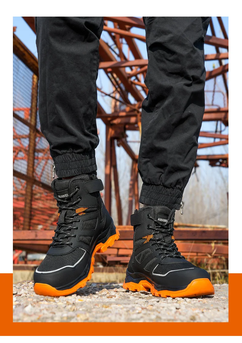 Waterproof Safety Boots For Men, Unbreakable Steel Toe Work Boots, Anti Smashing And Anti Stabbing, Comfortable Safety Shoes