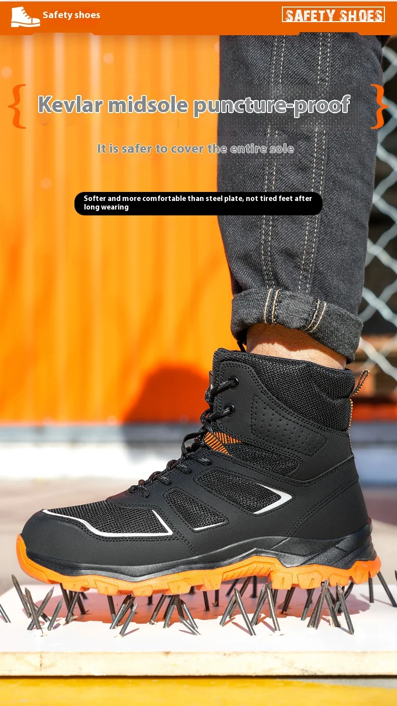 Waterproof Safety Boots For Men, Unbreakable Steel Toe Work Boots, Anti Smashing And Anti Stabbing, Comfortable Safety Shoes