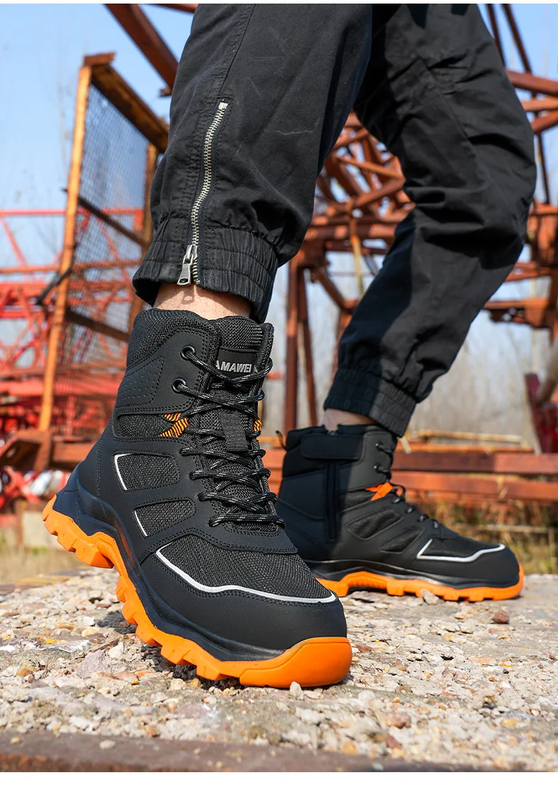 Waterproof Safety Boots For Men, Unbreakable Steel Toe Work Boots, Anti Smashing And Anti Stabbing, Comfortable Safety Shoes