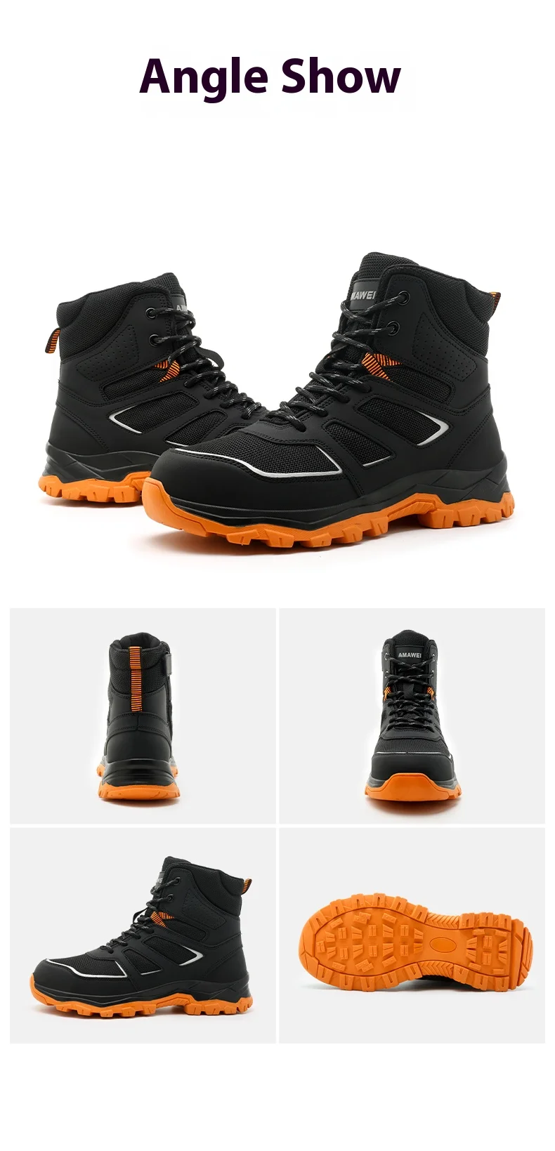 Waterproof Safety Boots For Men, Unbreakable Steel Toe Work Boots, Anti Smashing And Anti Stabbing, Comfortable Safety Shoes