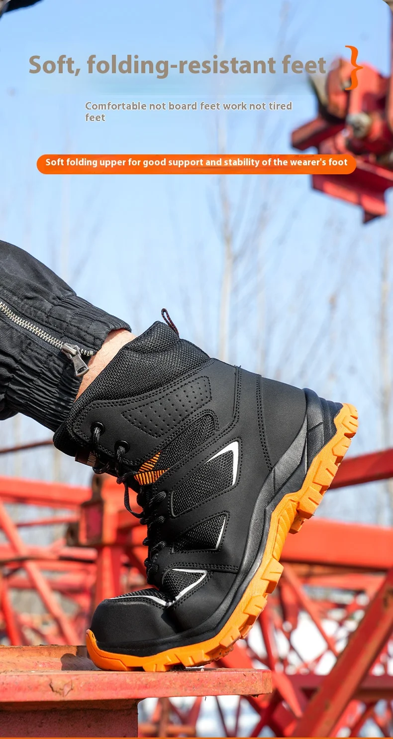 Waterproof Safety Boots For Men, Unbreakable Steel Toe Work Boots, Anti Smashing And Anti Stabbing, Comfortable Safety Shoes