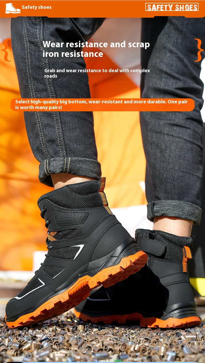 Waterproof Safety Boots For Men, Unbreakable Steel Toe Work Boots, Anti Smashing And Anti Stabbing, Comfortable Safety Shoes
