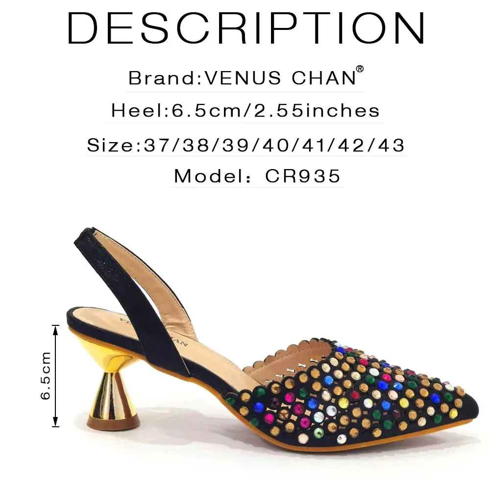 Multicolor Rhinestone Heels & Bag Set | Crystal Pointed Slingback Pumps, Women Wedding Bridal Evening Party Matching Shoes Handb