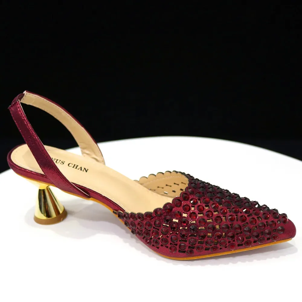 Multicolor Rhinestone Heels & Bag Set | Crystal Pointed Slingback Pumps, Women Wedding Bridal Evening Party Matching Shoes Handb