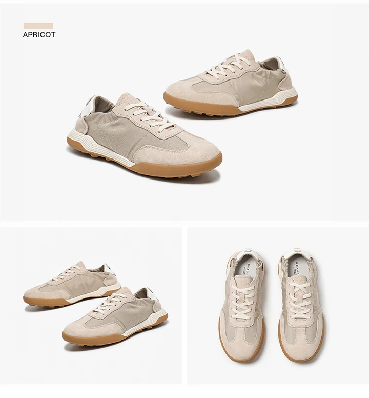 BEAUTODAY Casual Suede Sneakers Women Genuine Leather Patchwork Round Toe Ladies Lightweight Flats Sports Shoes Handmade HW29874
