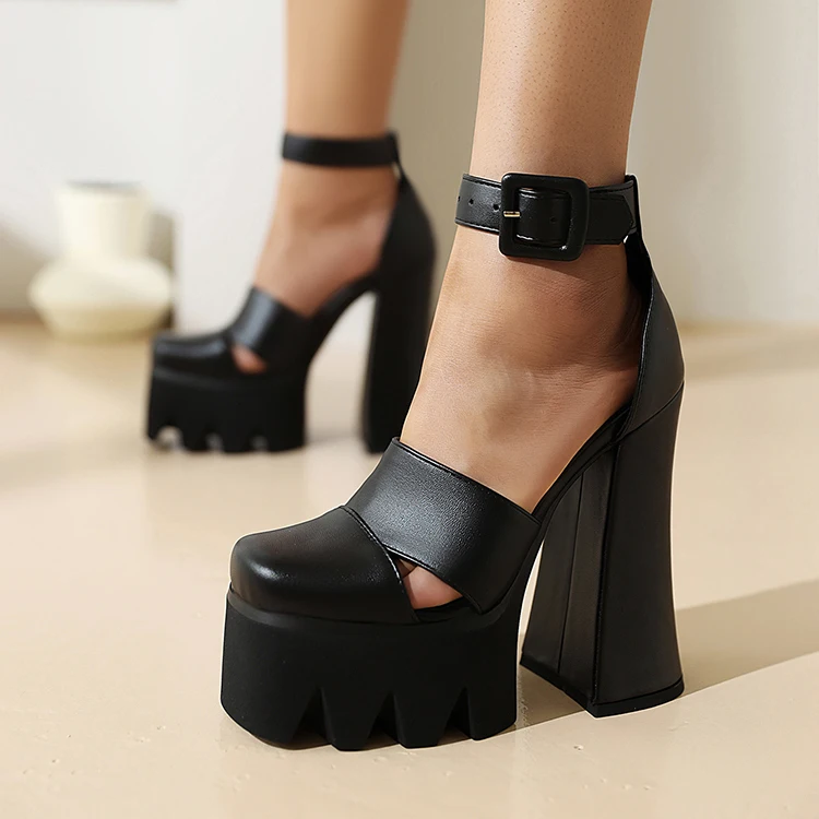 Runway Catwalk Super High Heel Sandals Punk Style Street Trend Thick-Soled Super High Waterproof Platform Summer Women's Shoes