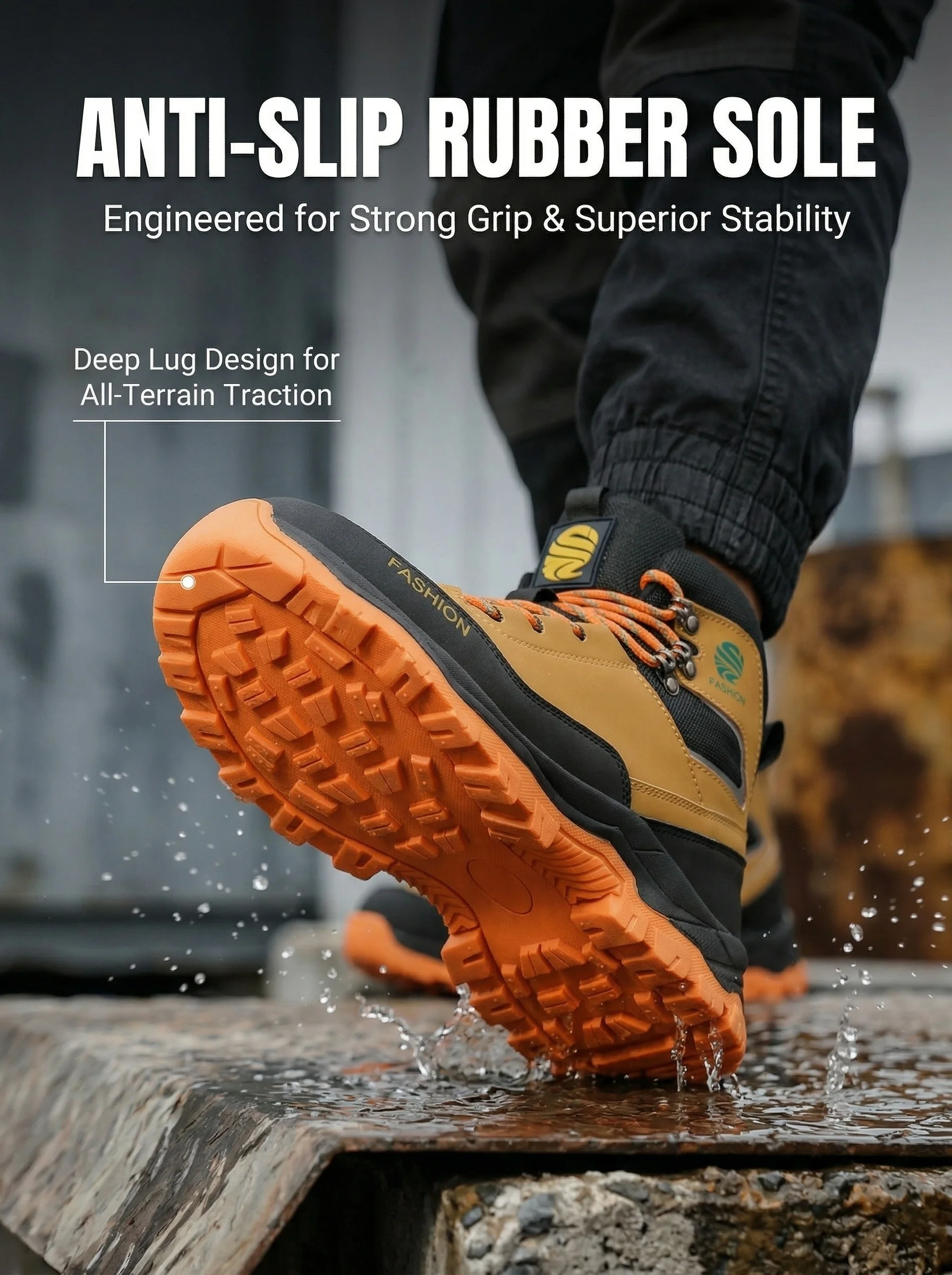 Wear Resistant Men's Safety Boots Soft Work Sneakers Anti Impact Anti Piercing Fashion Comfort Outdoor Men's Shoes