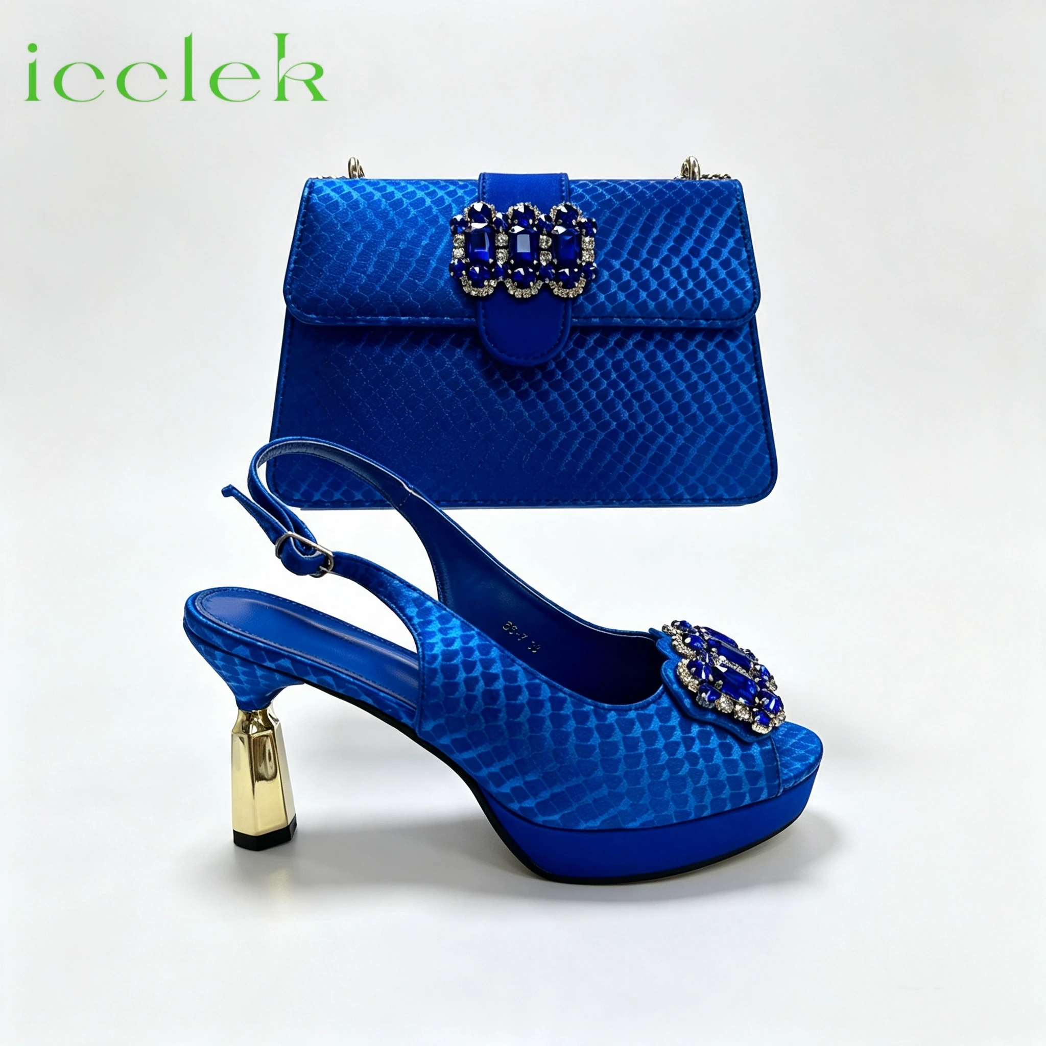 Elegant 2026 Lilac Peep Toe High Heels with Diamond Accents Luxurious Italian Design Pumps & Matching Bag Set for WeddingParty