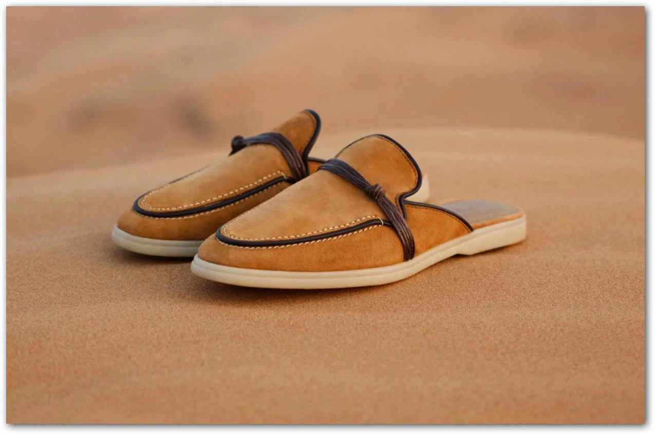 2025 new model loafers, women's Zaic leather casual slippers, designer luxury brand sandals.