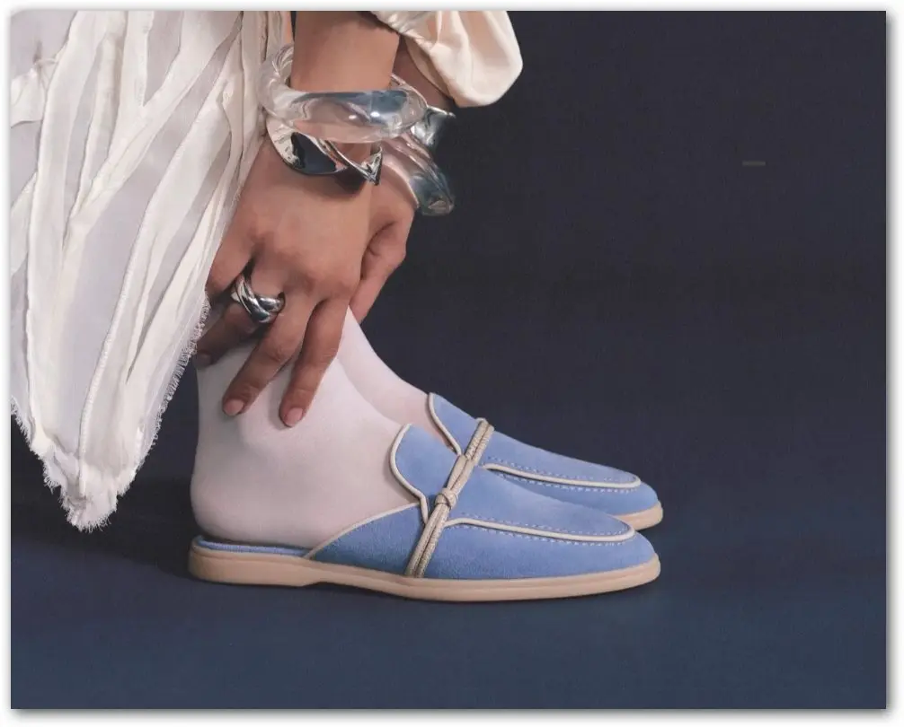 2025 new model loafers, women's Zaic leather casual slippers, designer luxury brand sandals.