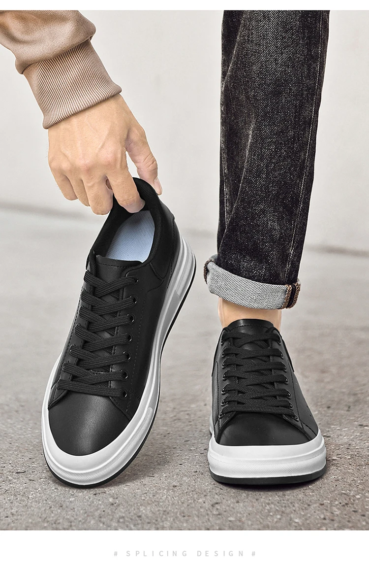 Elevator Shoes Men 6cm 8cm 10cm Lifting Board Shoes White Platform Male Sneakers Hidden Height Increase Sports Casual Shoes 2025