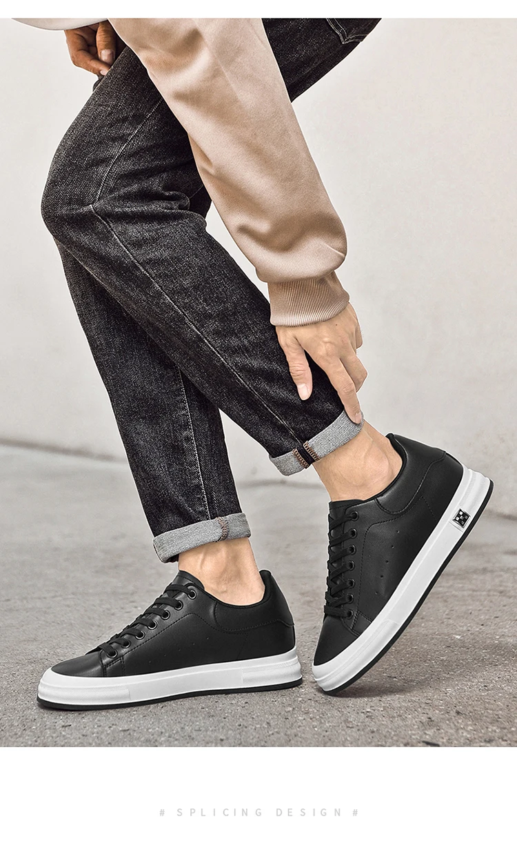 Elevator Shoes Men 6cm 8cm 10cm Lifting Board Shoes White Platform Male Sneakers Hidden Height Increase Sports Casual Shoes 2025