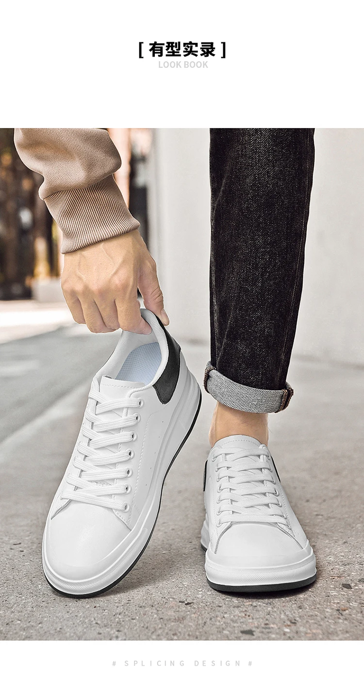 Elevator Shoes Men 6cm 8cm 10cm Lifting Board Shoes White Platform Male Sneakers Hidden Height Increase Sports Casual Shoes 2025