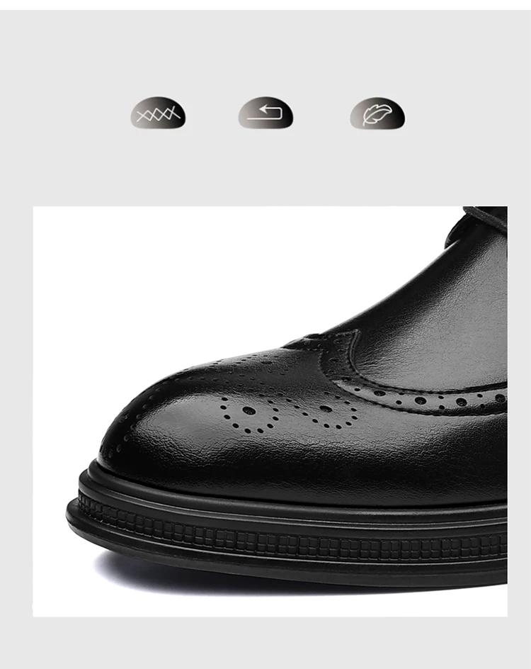 Men's Brogue Leather Shoes Fashionable Comfortable Business Formal Retro Derby Shoes UK Style Carved Floral Design-sjx26