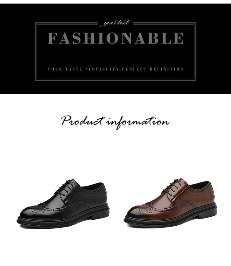 Men's Brogue Leather Shoes Fashionable Comfortable Business Formal Retro Derby Shoes UK Style Carved Floral Design-sjx26
