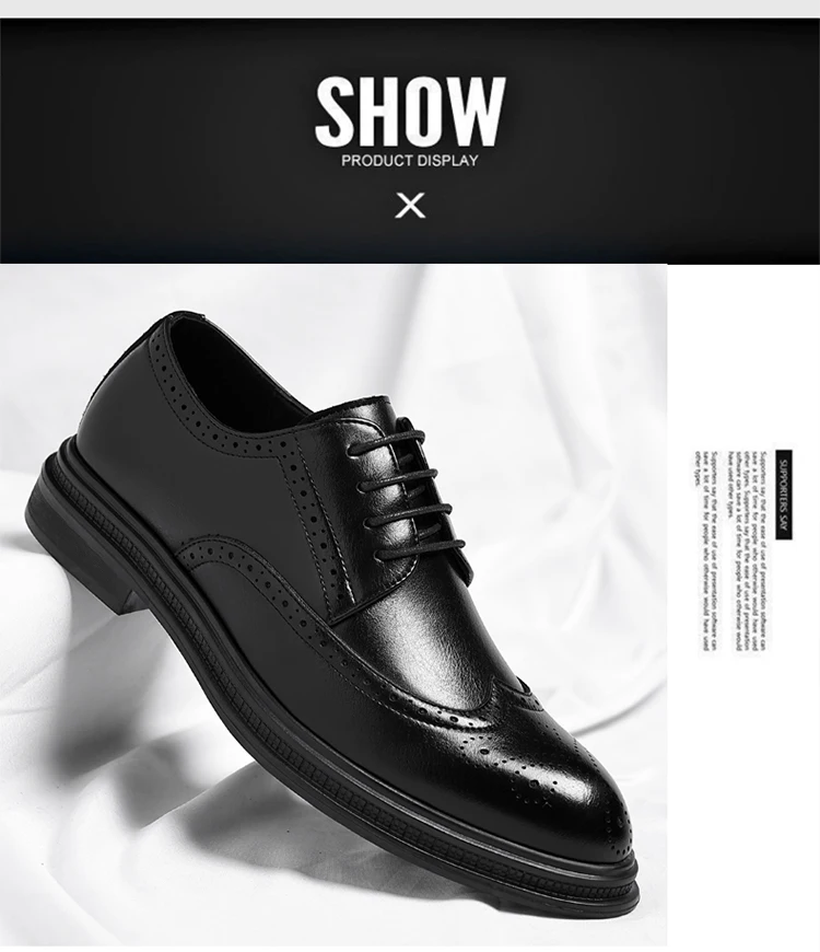 Men's Brogue Leather Shoes Fashionable Comfortable Business Formal Retro Derby Shoes UK Style Carved Floral Design-sjx26