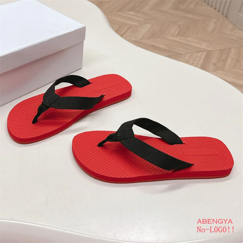 Elastic Fabric Flip Flops Flat Slippers Women Split Toe Designer Flat Mules Slides Summer Casual Lovers Beach Vacation Shoes