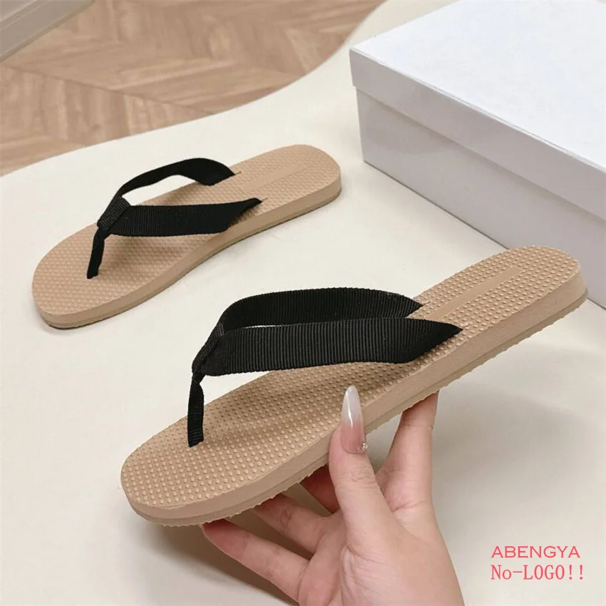 Elastic Fabric Flip Flops Flat Slippers Women Split Toe Designer Flat Mules Slides Summer Casual Lovers Beach Vacation Shoes