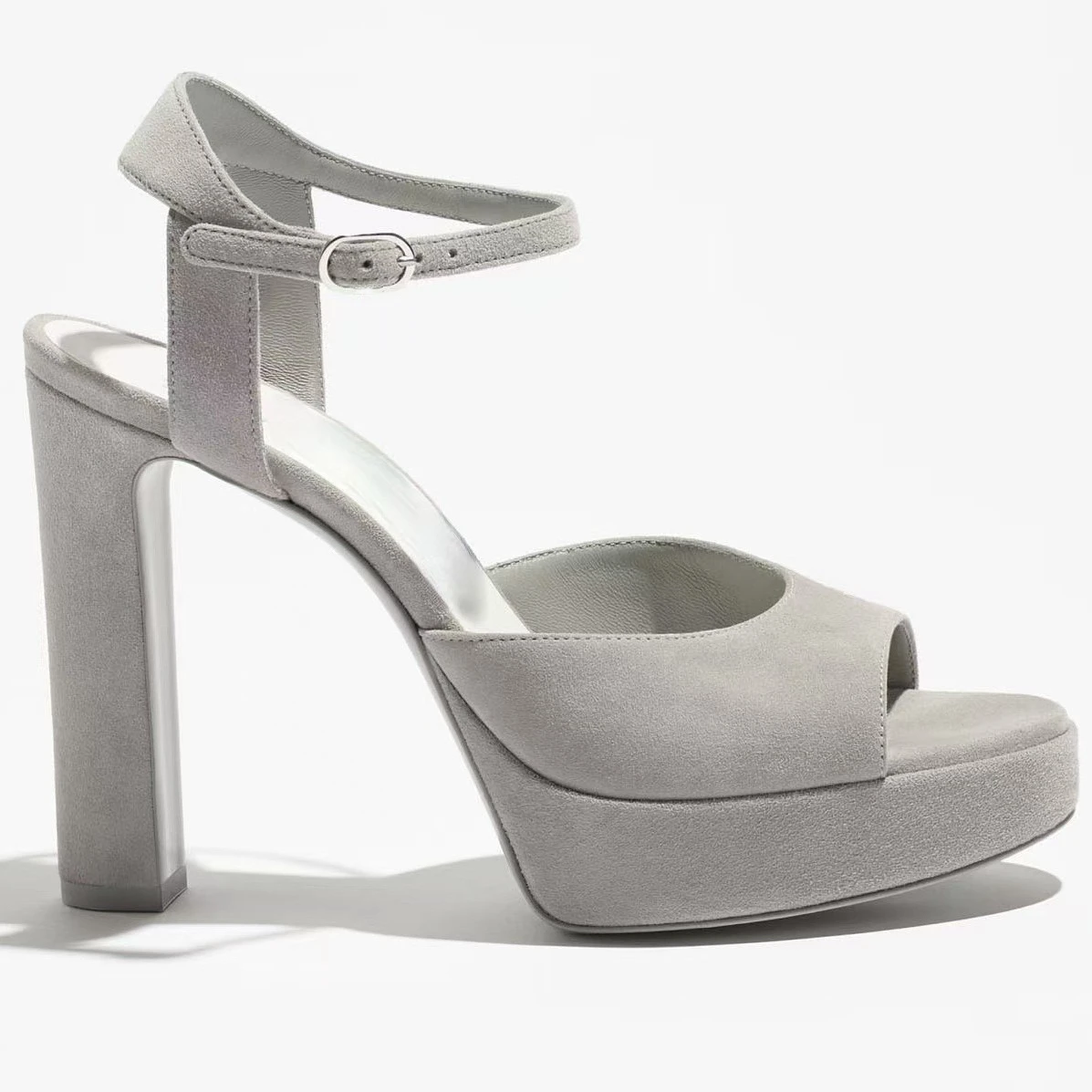 2026 Summer New Arrivals Chunky Heel Round Toe Sandals Platform Thick Sole Ankle Strap Fashion Show Dress Sandals For Women