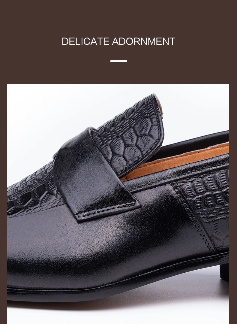 Genuine Leather Shoes For Men Dress British Business Party Slip on Black Point Toe Fashion Casual Formal Suit Handmade Men Shoes